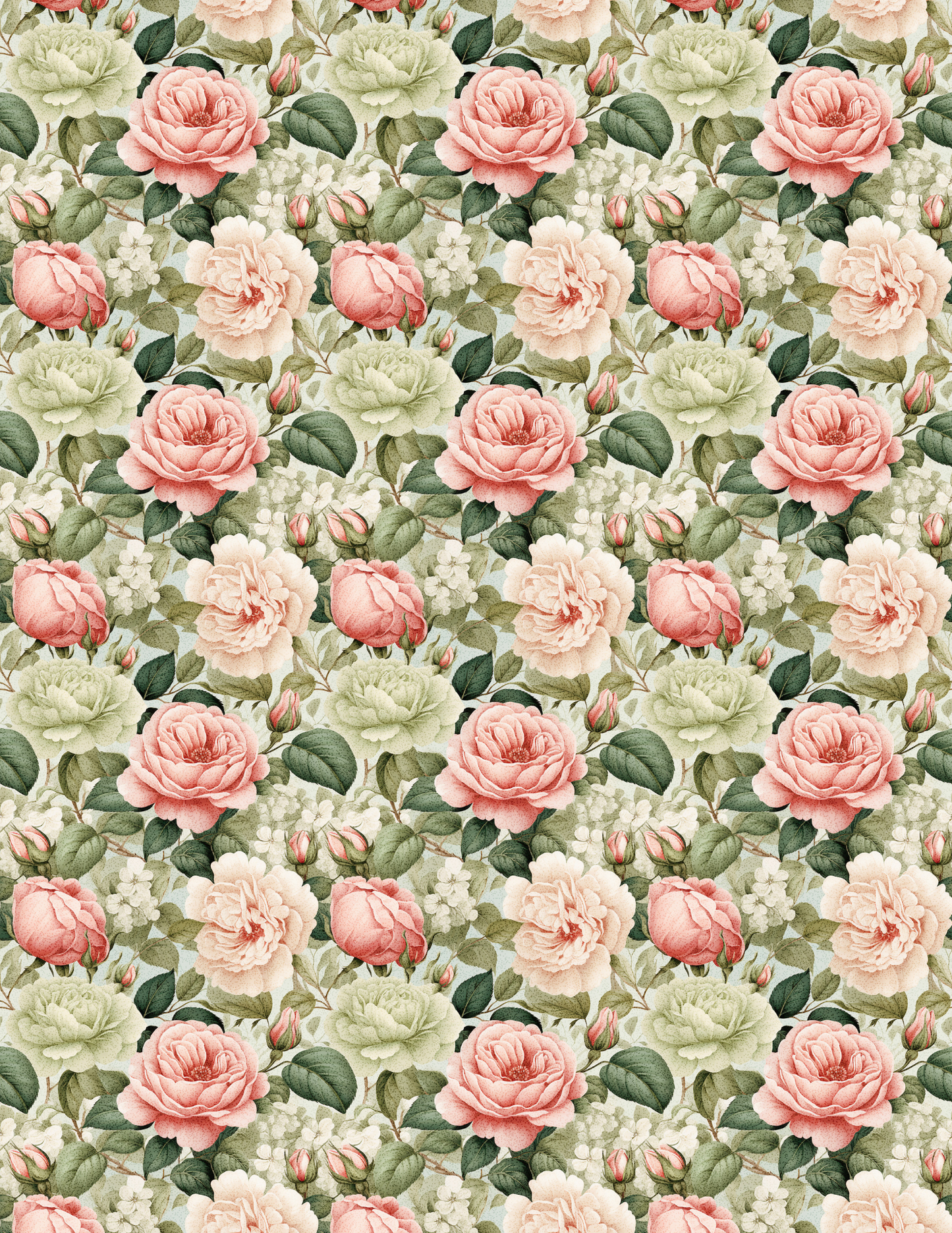PCC VK110 VINTAGE ROSE GREEN Transfer Paper | POLYMER CLAY