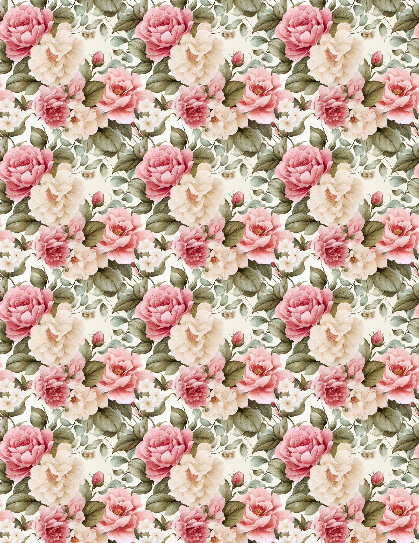 PCC VK109 VINTAGE ROSE PINK/GREEN Transfer Paper | POLYMER CLAY