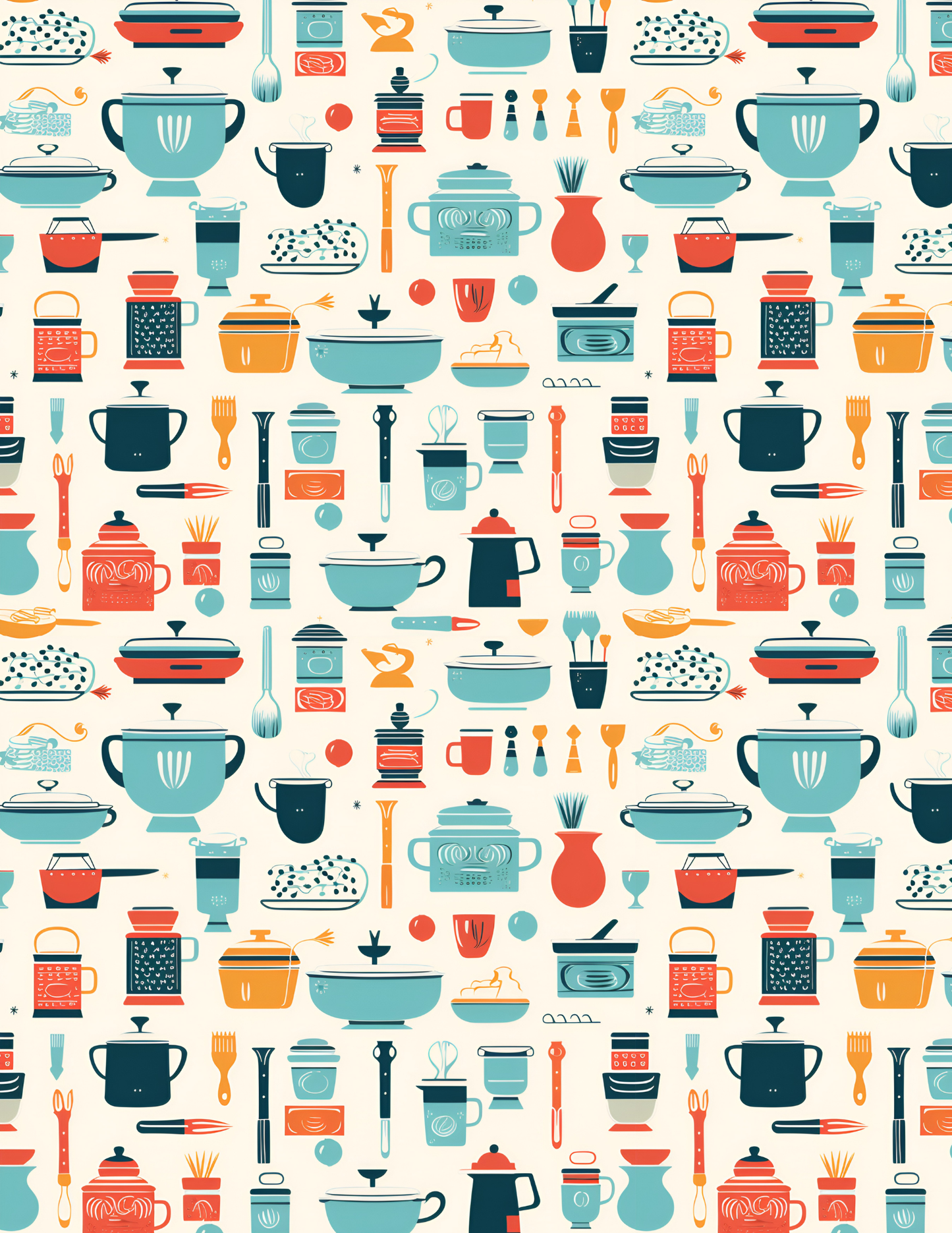 PCC VK104 RETRO KITCHEN Transfer Paper | POLYMER CLAY