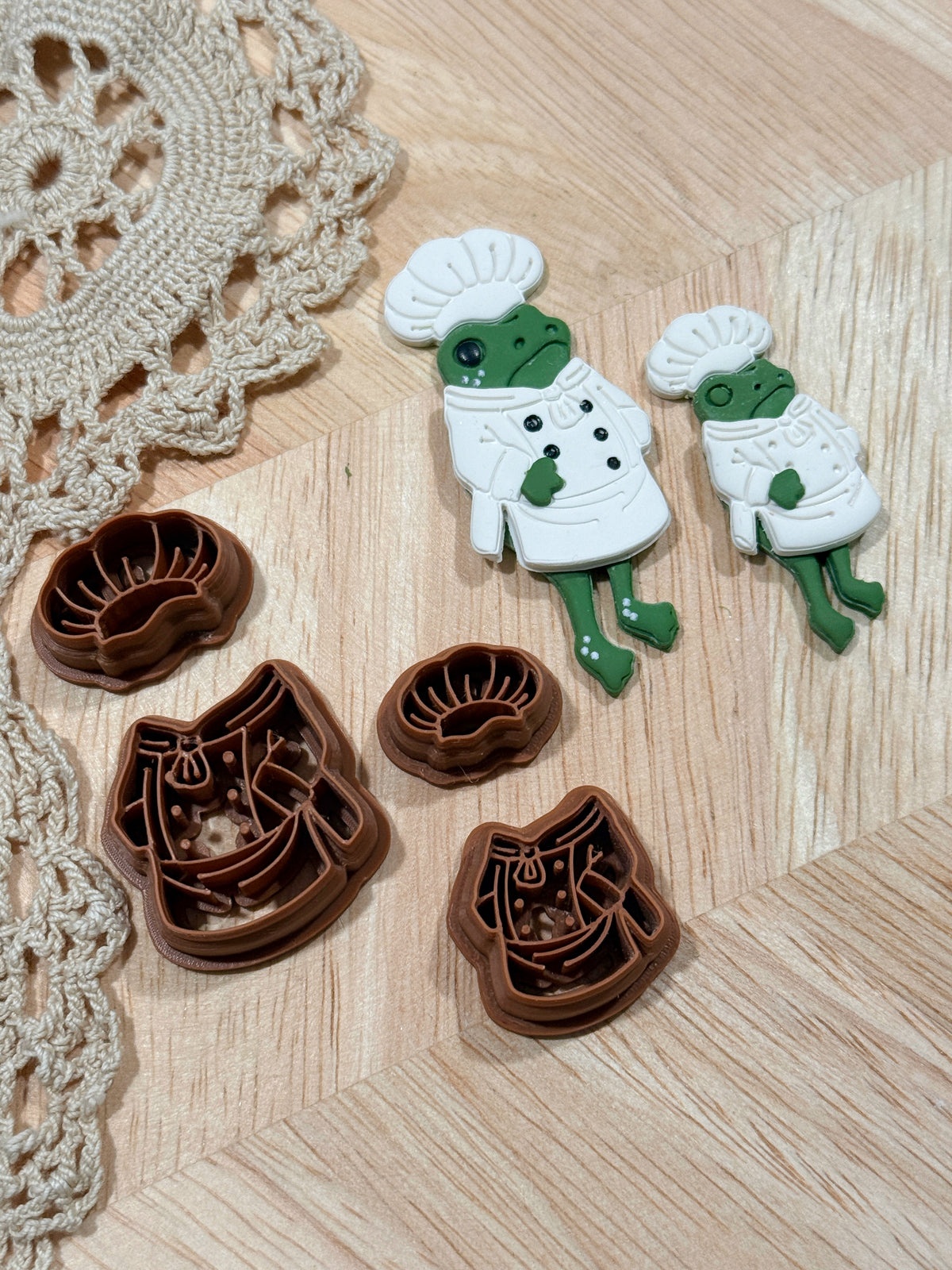 CHEF SET | FROG OUTFIT | POLYMER CLAY CUTTERS