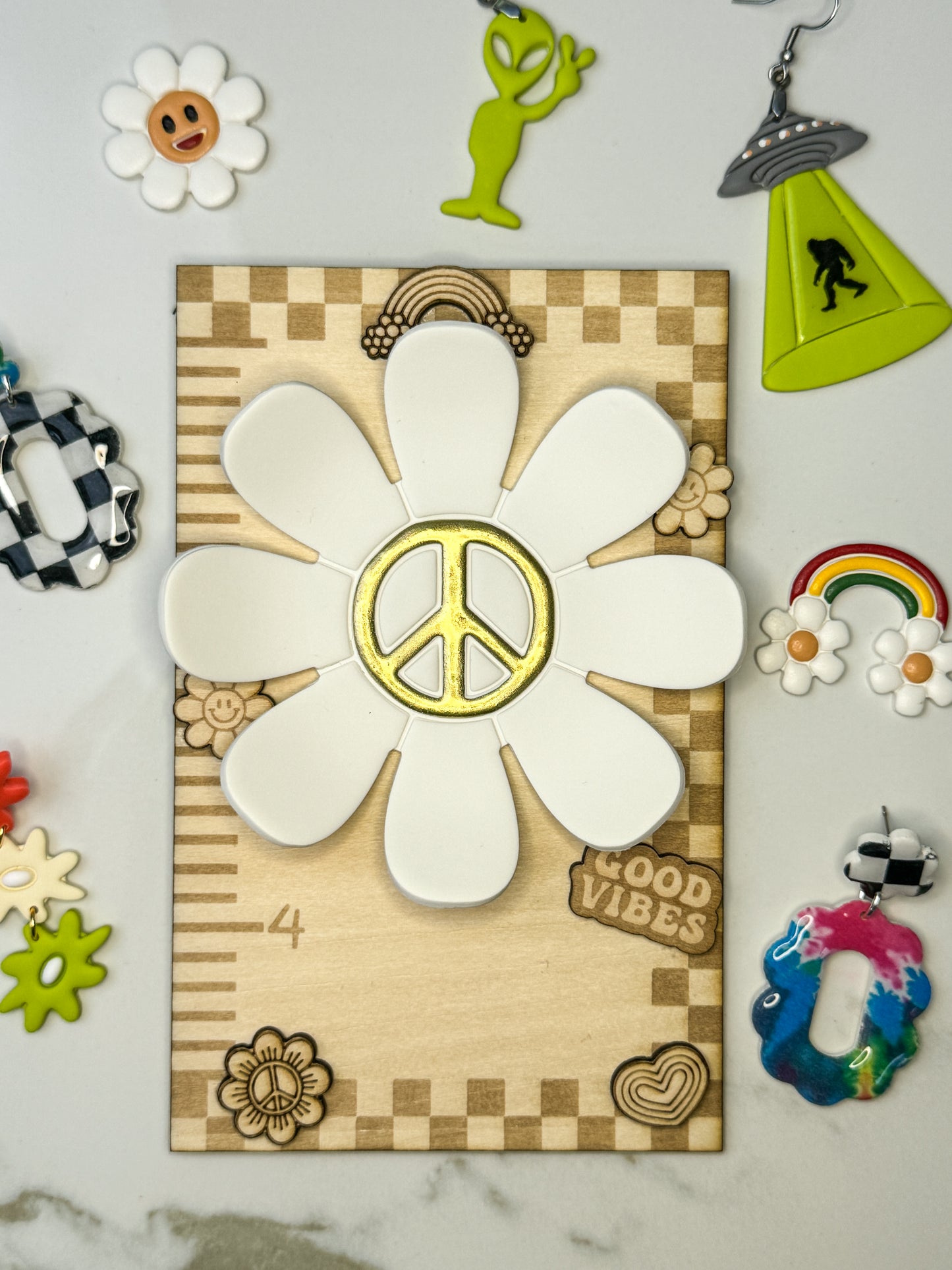 DAISY PEACE SIGN | TRINKET DISH | CLAY CUTTER