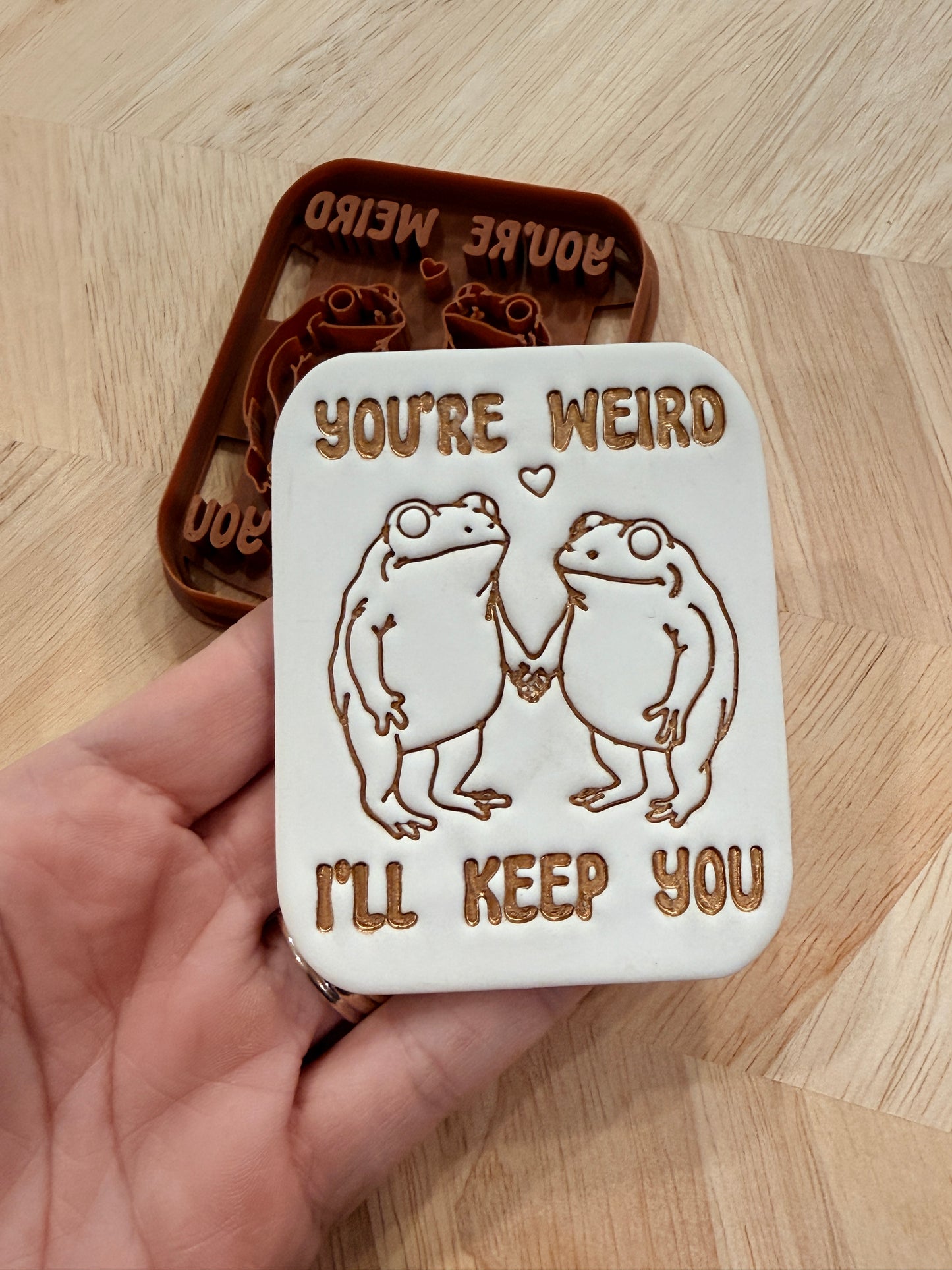 "YOU'RE WEIRD" FROGS EXTRA LARGE CLAY CUTTER | VALENTINES HOLIDAY | POLYMER CLAY CUTTER