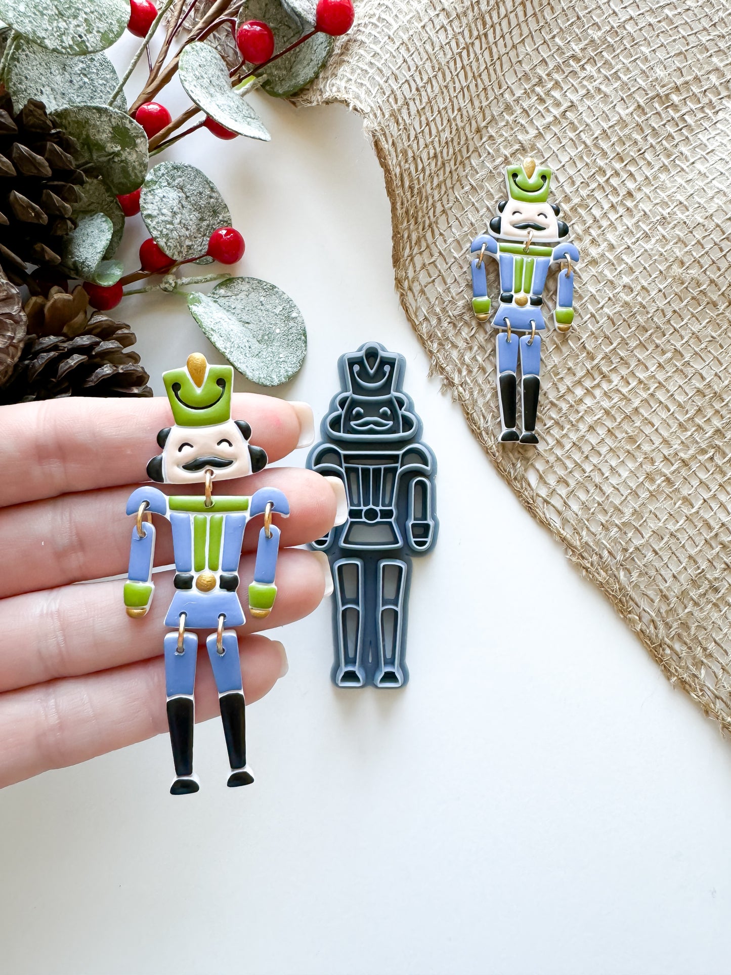 NUTCRACKER DANGLE EARRING | CHRISTMAS | CLAY CUTTER