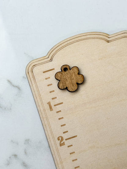 LARGE FLOWER WOOD STUD FRONT, CONNECTOR, CHARM PACK | 10PC