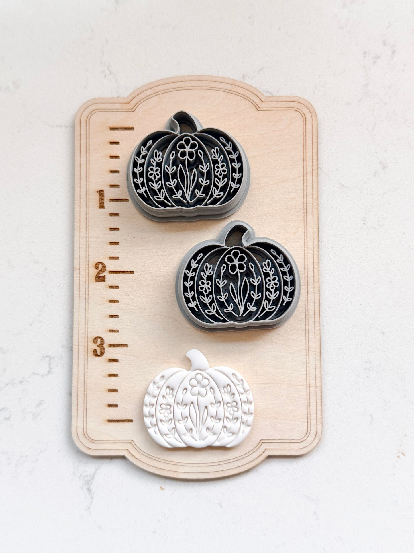 FLORAL SHORT PUMPKIN | FALL AUTUMN | POLYMER CLAY CUTTERS