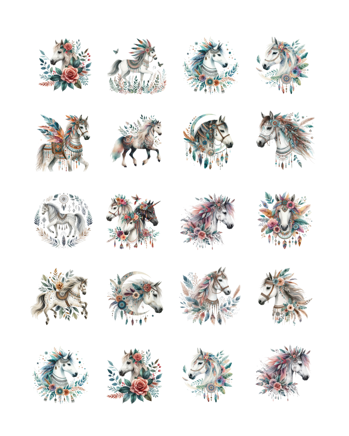 PCC 2068 BOHO HORSE Transfer Paper | THE CHARM BAR