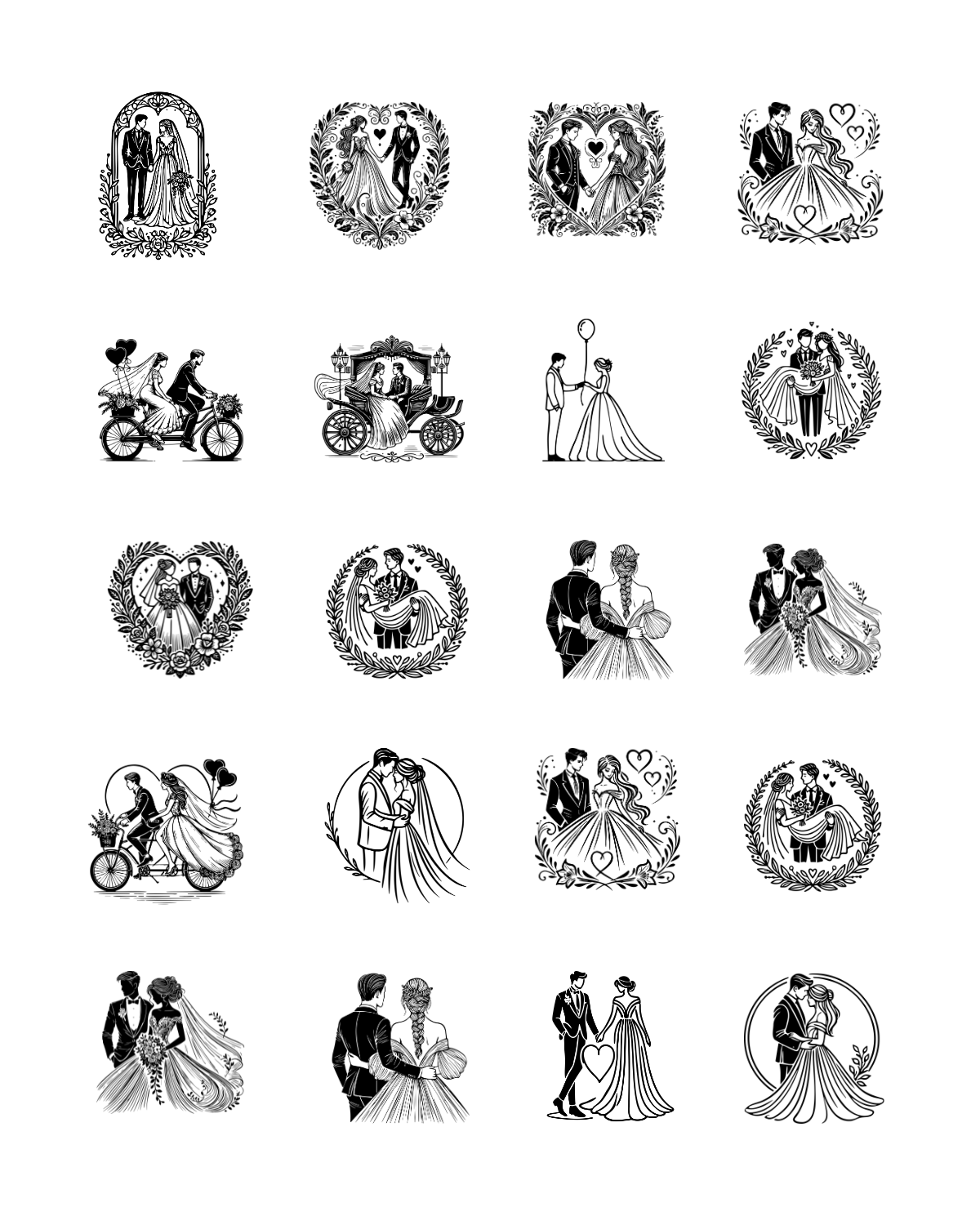 PCC 2115 BW WEDDING Transfer Paper | THE CHARM BAR