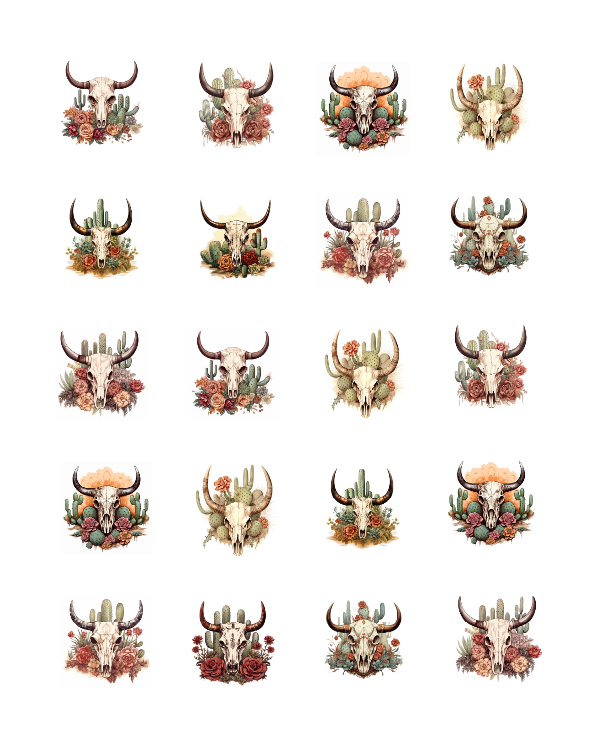 PCC 2119 DESERT SKULLS Transfer Paper | THE CHARM BAR