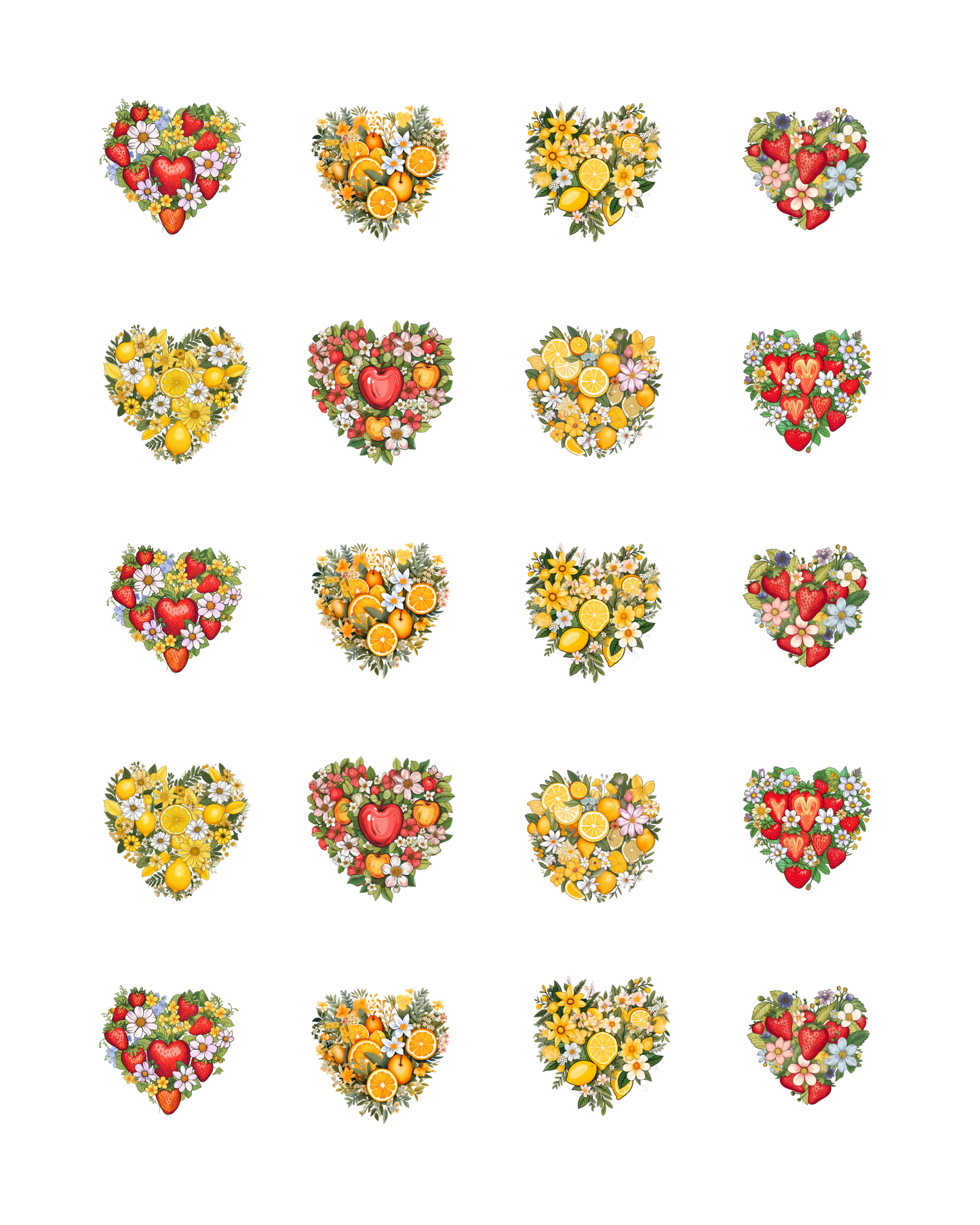 PCC 2155 FRUIT FLORAL HEARTS Transfer Paper | THE CHARM BAR