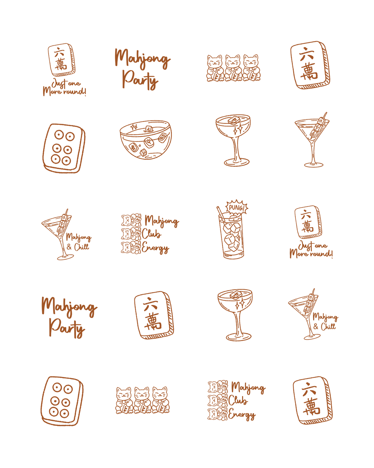 PCC 2188 MAHJONG OUTLINES Transfer Paper | THE CHARM BAR