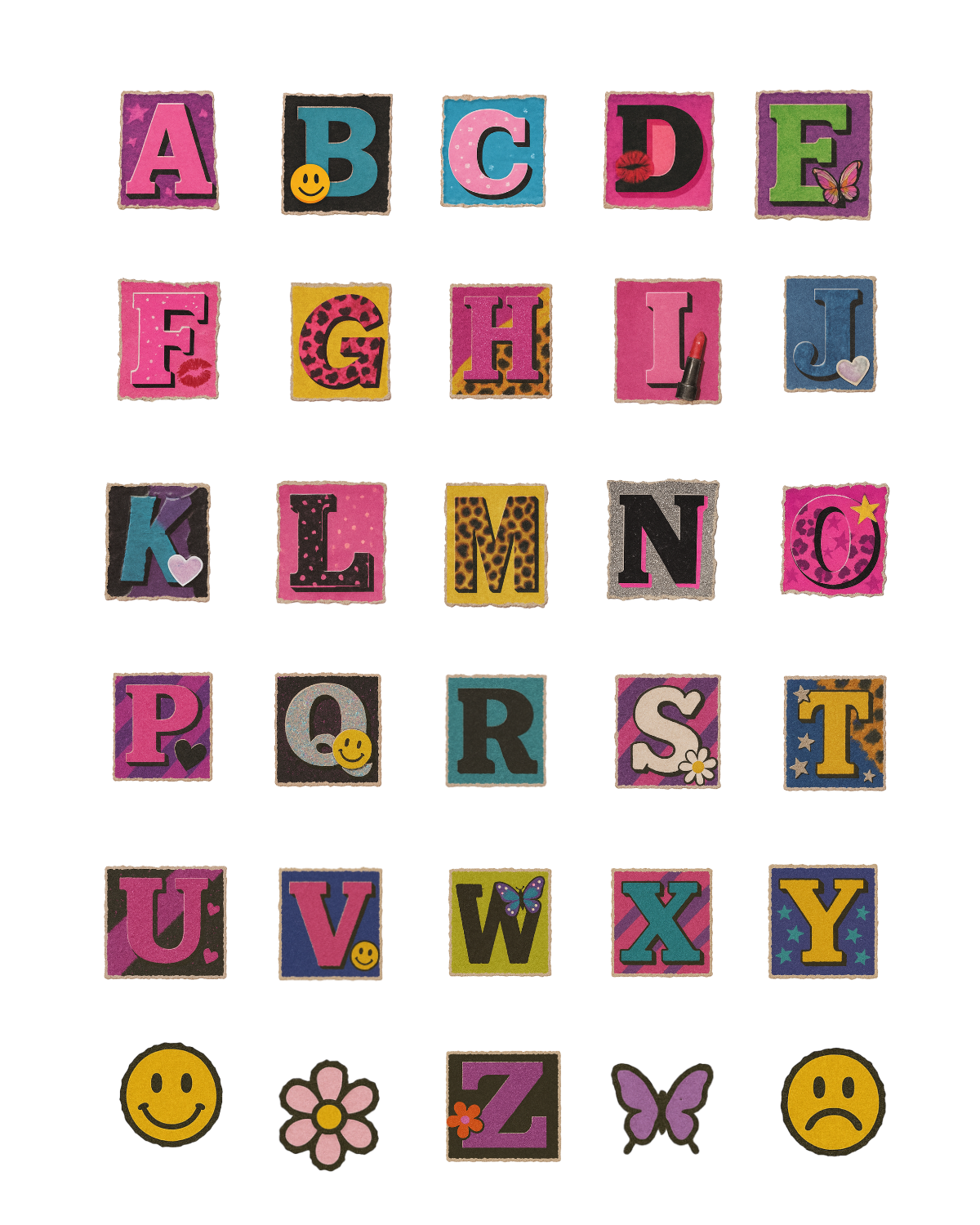 PCC 2321 POP ART ALPHABET Transfer Paper | THE CHARM BAR