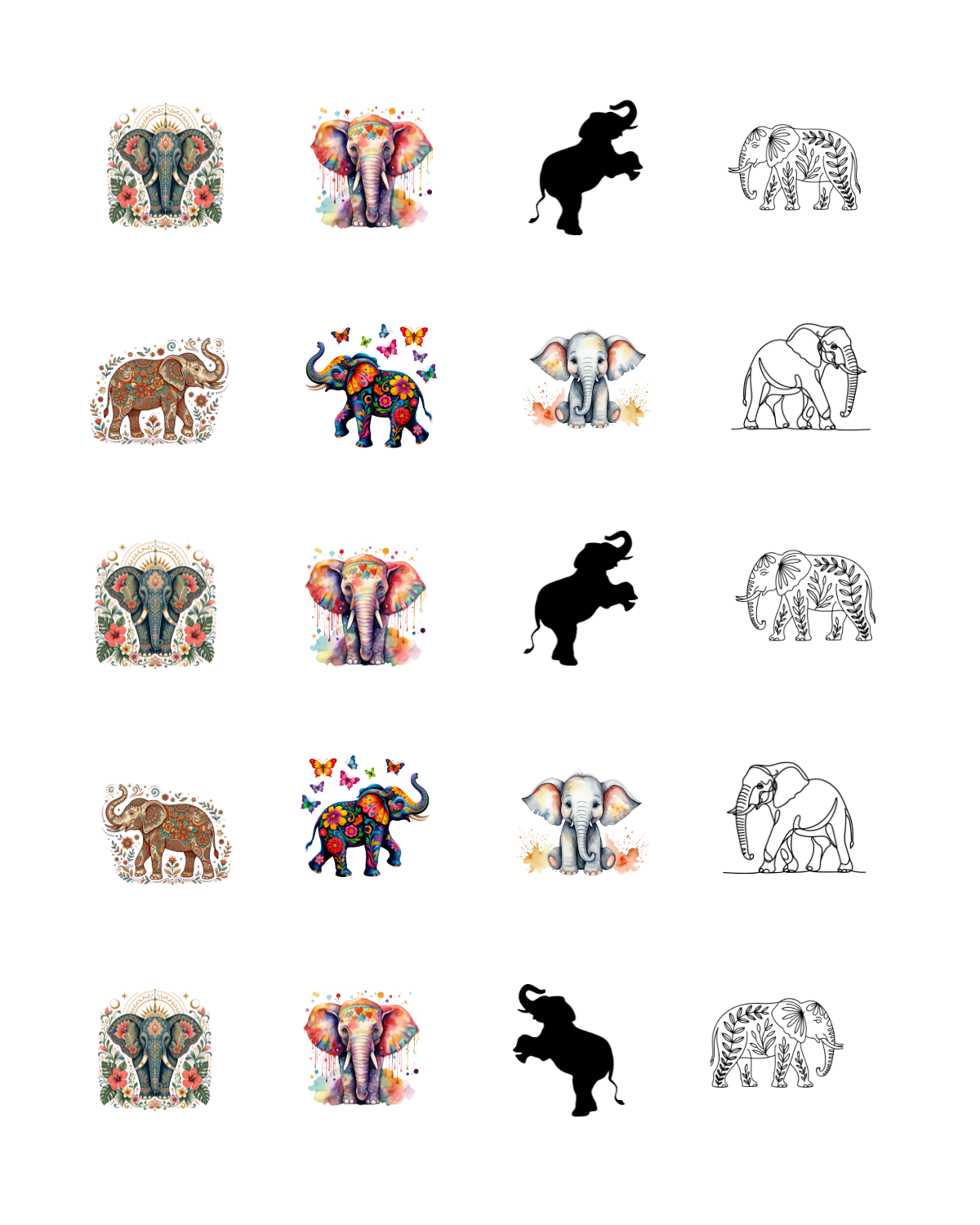 PCC 2326 ELEPHANTS Transfer Paper | THE CHARM BAR