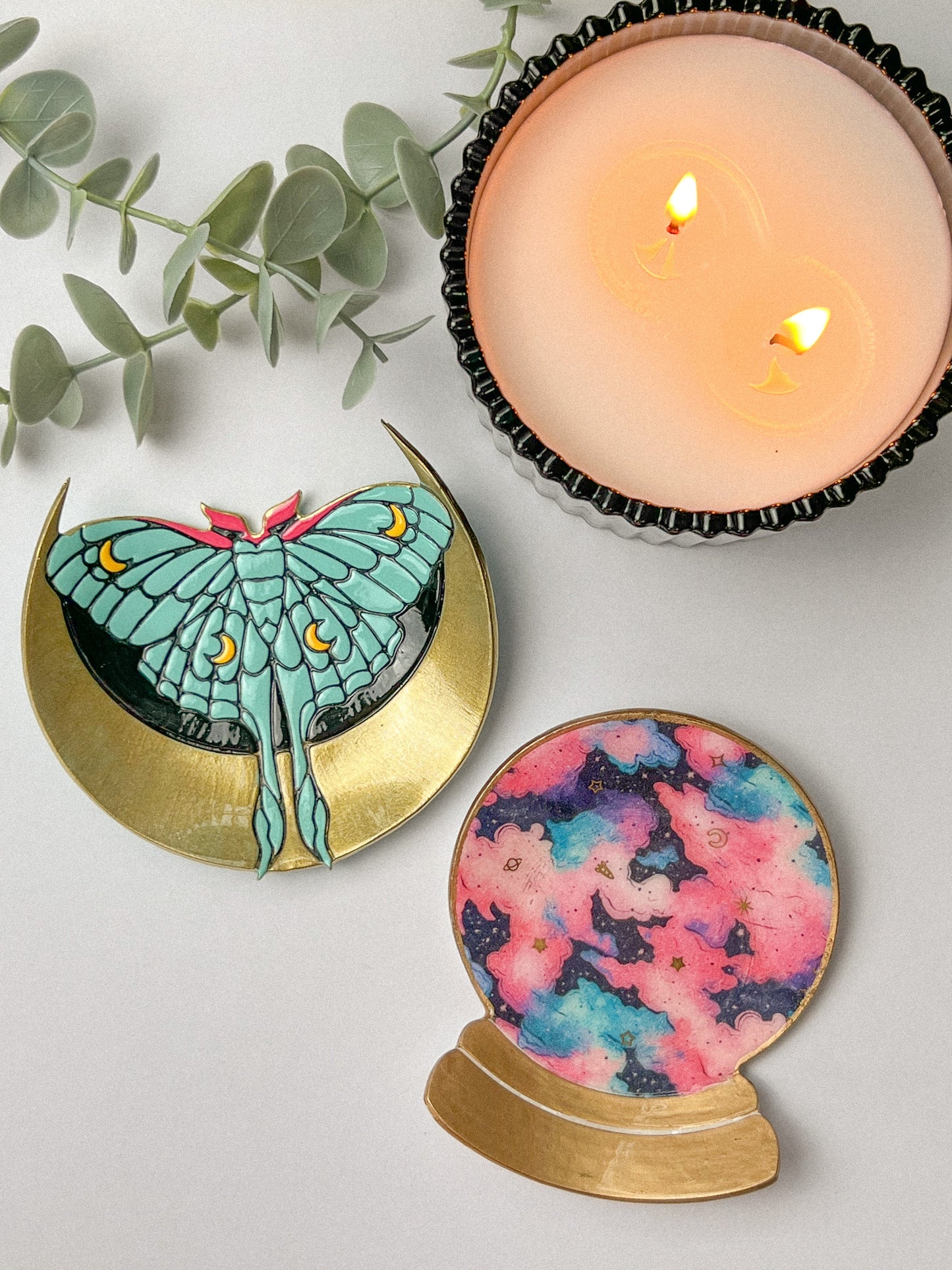 Luna Moth & Moon Trinket Dish Clay Cutter