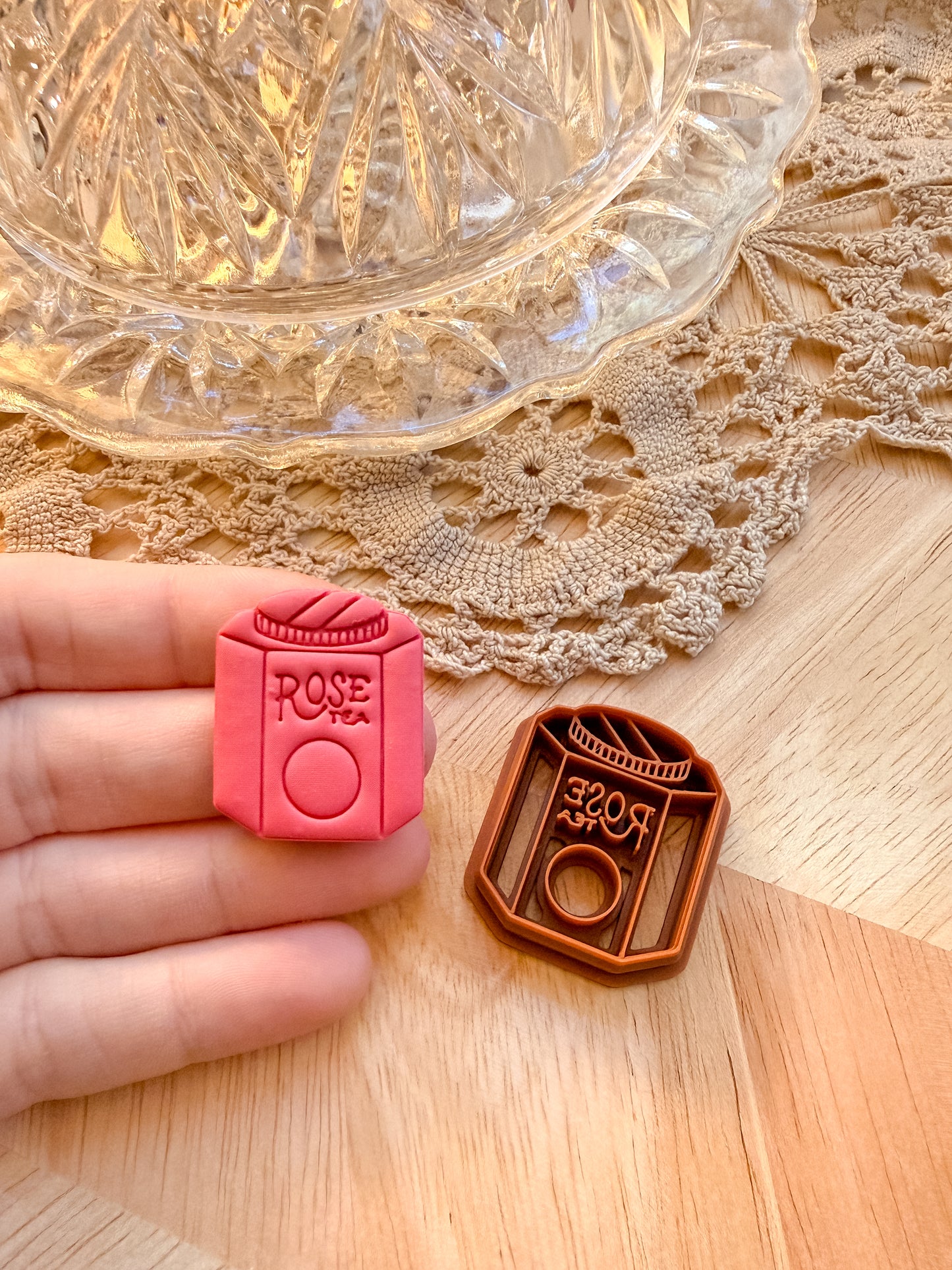 ROSE TEA TIN | VINTAGE KITCHEN | POLYMER CLAY CUTTER