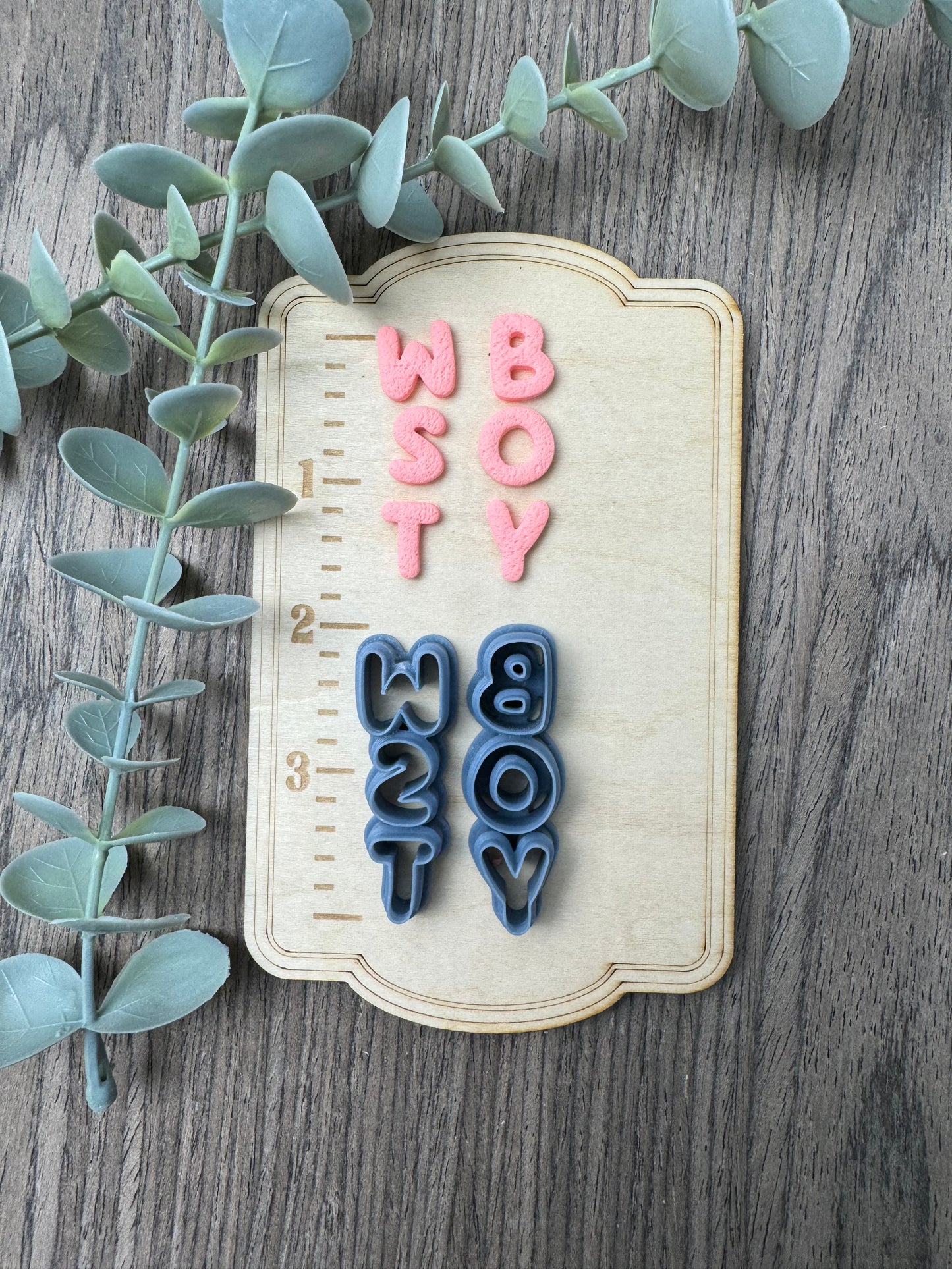 WST BOY Puffy Letters | Country Western Clay Cutters