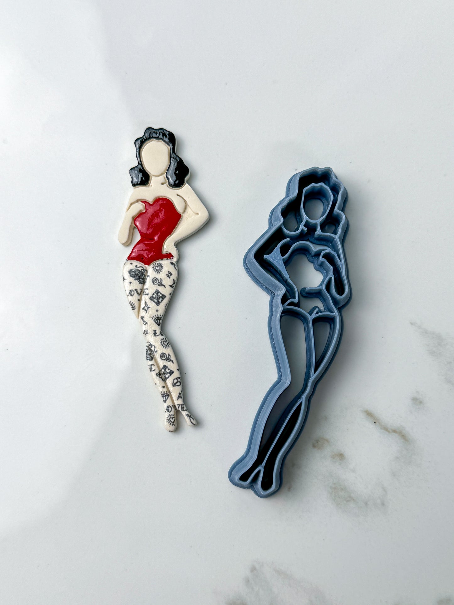 Pin Up Girl in Bathing Suit | Tattoo | Clay Cutter