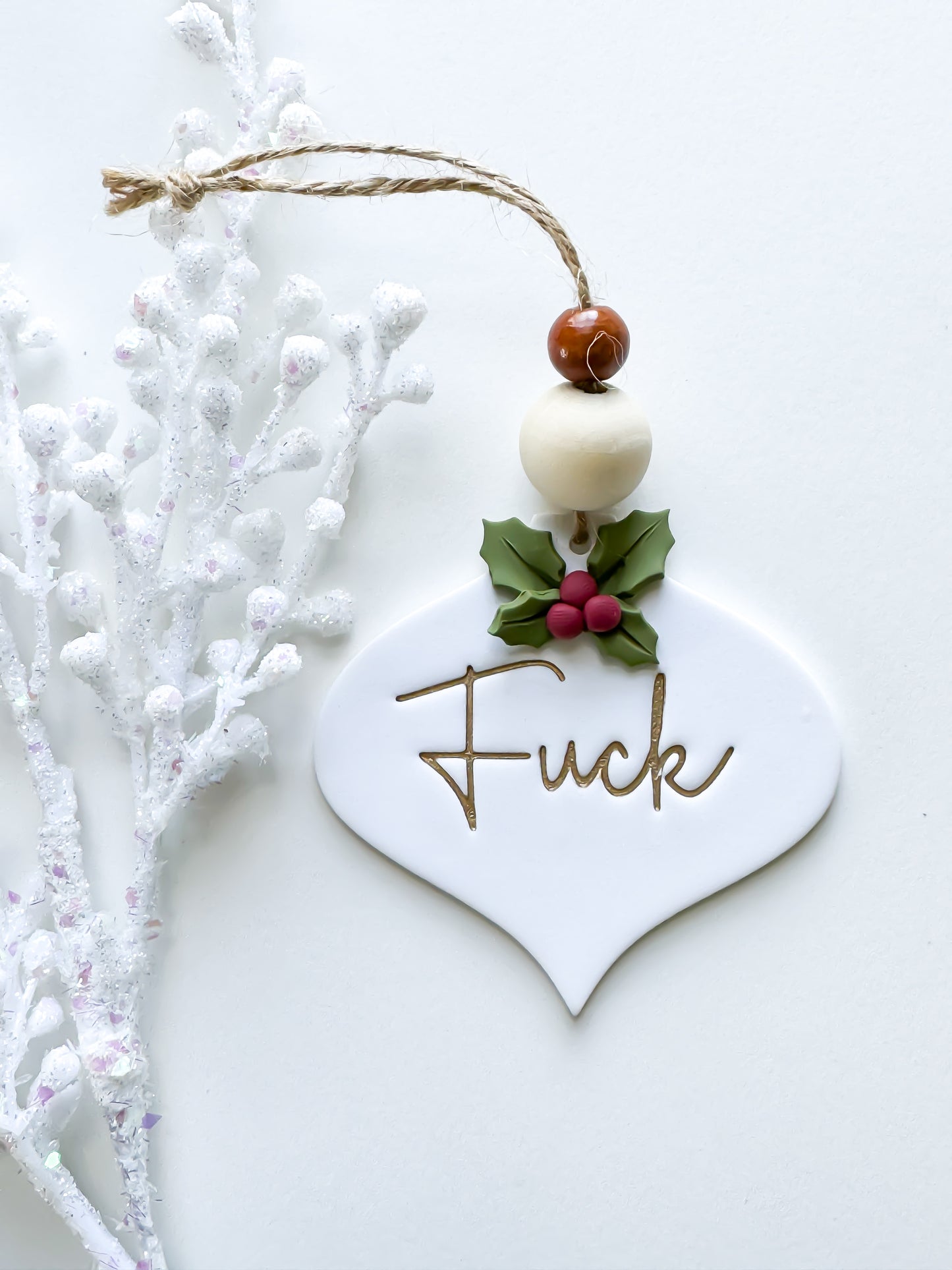 F*CK EARRING + ORNAMENT | INPPROPRIATE | CHRISTMAS | CLAY CUTTER