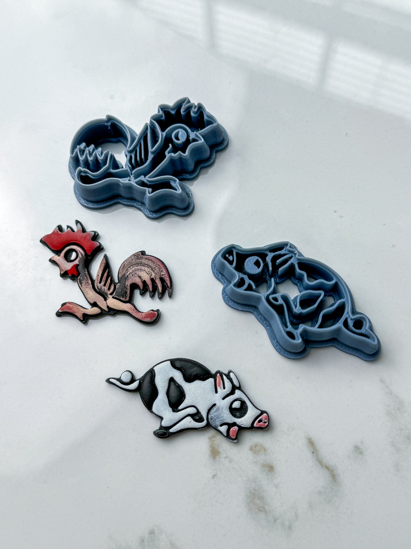 Rooster & Pig | Nautical | Tattoo | Clay Cutter Set