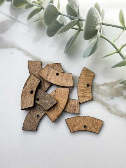 CURVED WOOD STUD FRONT, CONNECTOR, CHARM PACK | 10PC