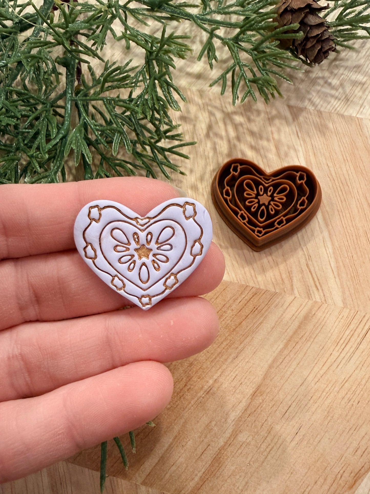 FOLK STAR HEART CLAY CUTTER | VALENTINES HOLIDAY | POLYMER CLAY CUTTER