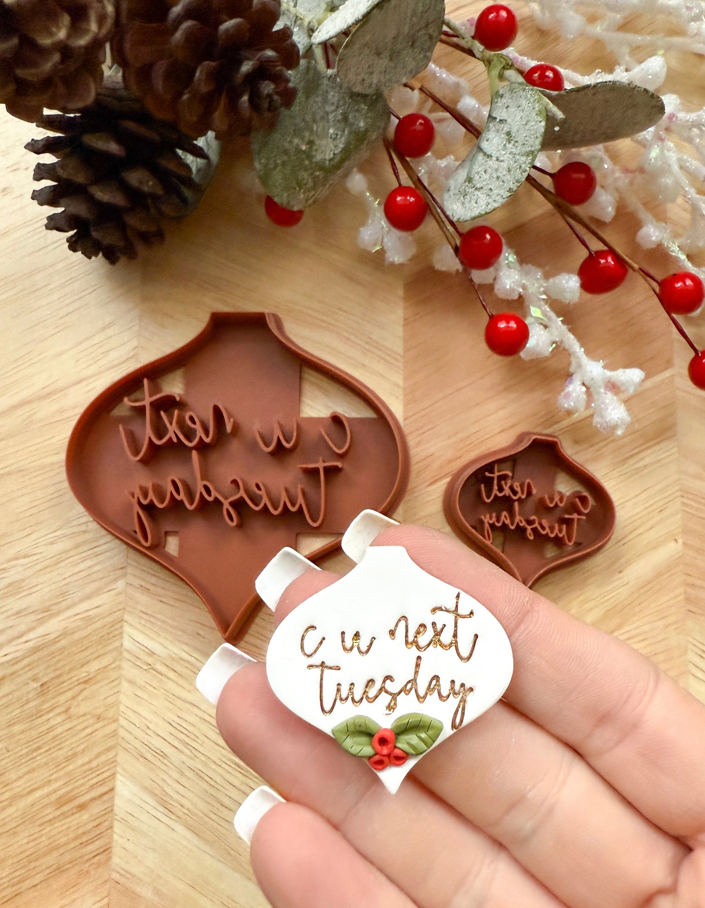 C U NEXT TUESDAY ORNAMENT & EARRING | INAPPROPRIATE CUSS WORD | CLAY CUTTER