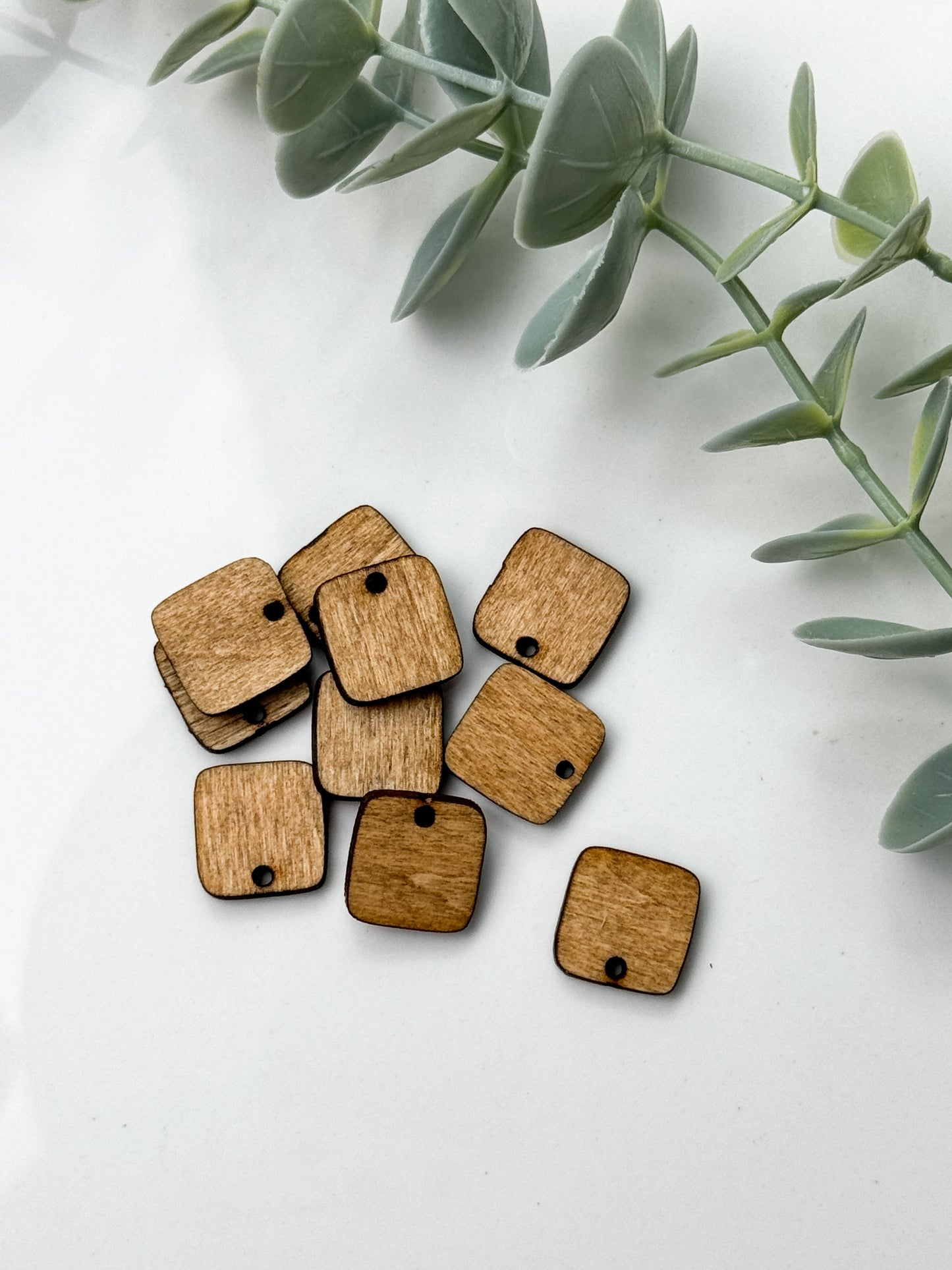 SQUARE WOOD STUD FRONT, CONNECTOR, CHARM PACK | 10PC