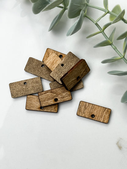 RECTANGLE WOOD STUD FRONT, CONNECTOR, CHARM PACK | 10PC