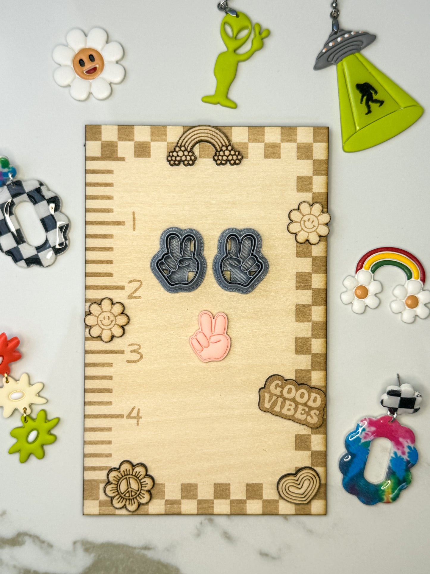 Peace Sign Fingers Clay Cutter