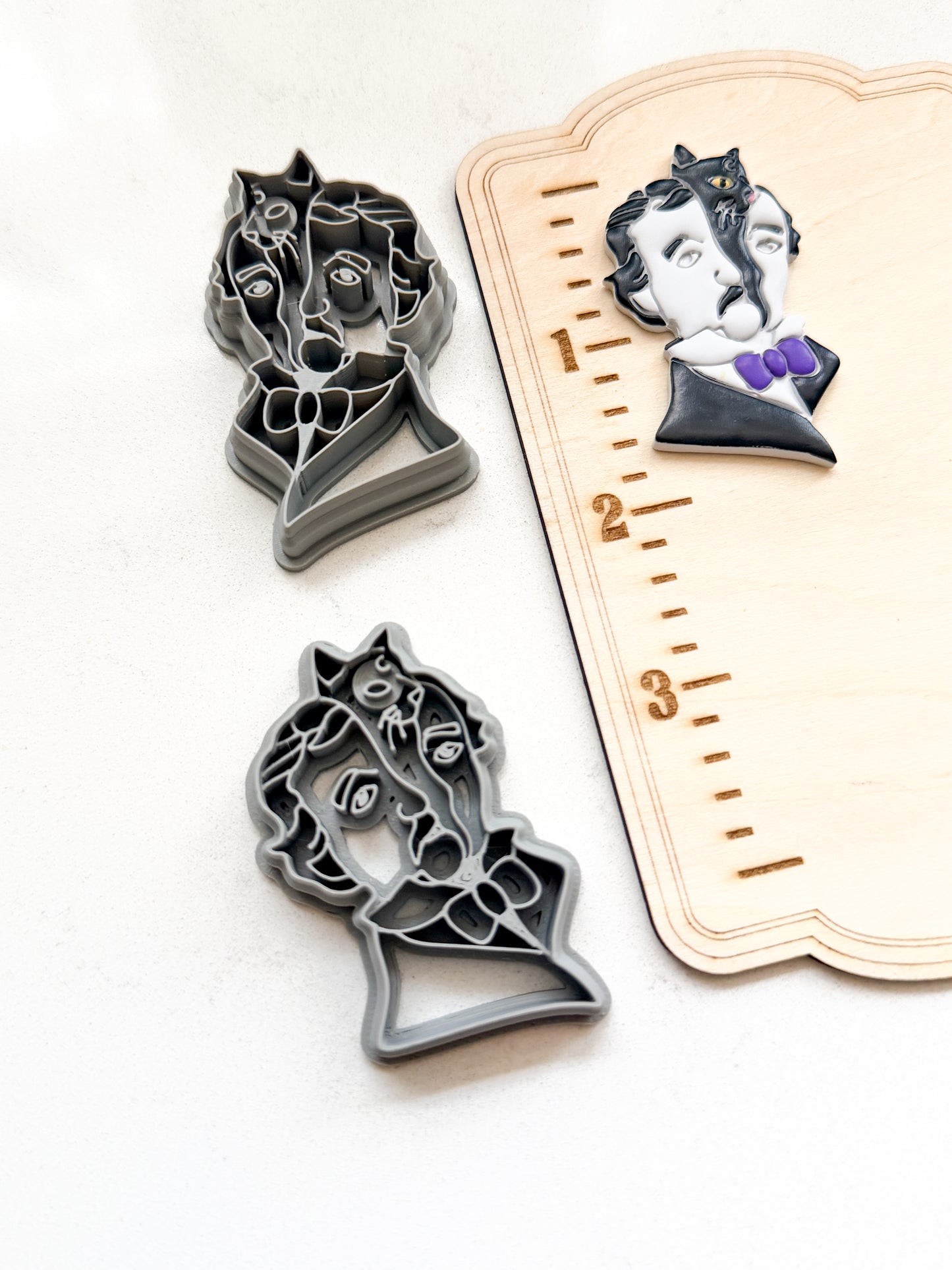 POE BLACK CAT BUST | POE.MS | EDGAR ALLEN POE INSPIRED | POLYMER CLAY CUTTERS