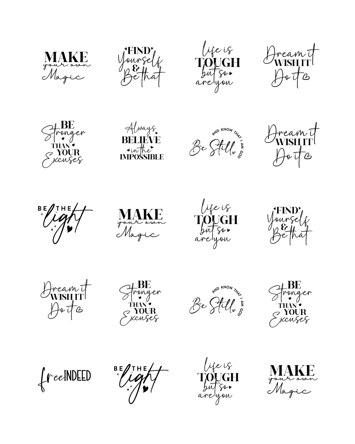 PCC 2273 AFFIRMATIONS Transfer Paper | THE CHARM BAR