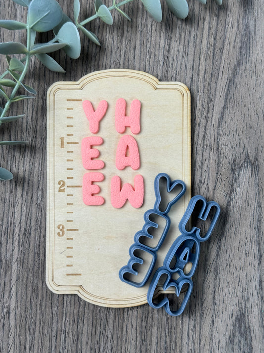 YEE HAW Puffy Letters | Country Western Clay Cutters
