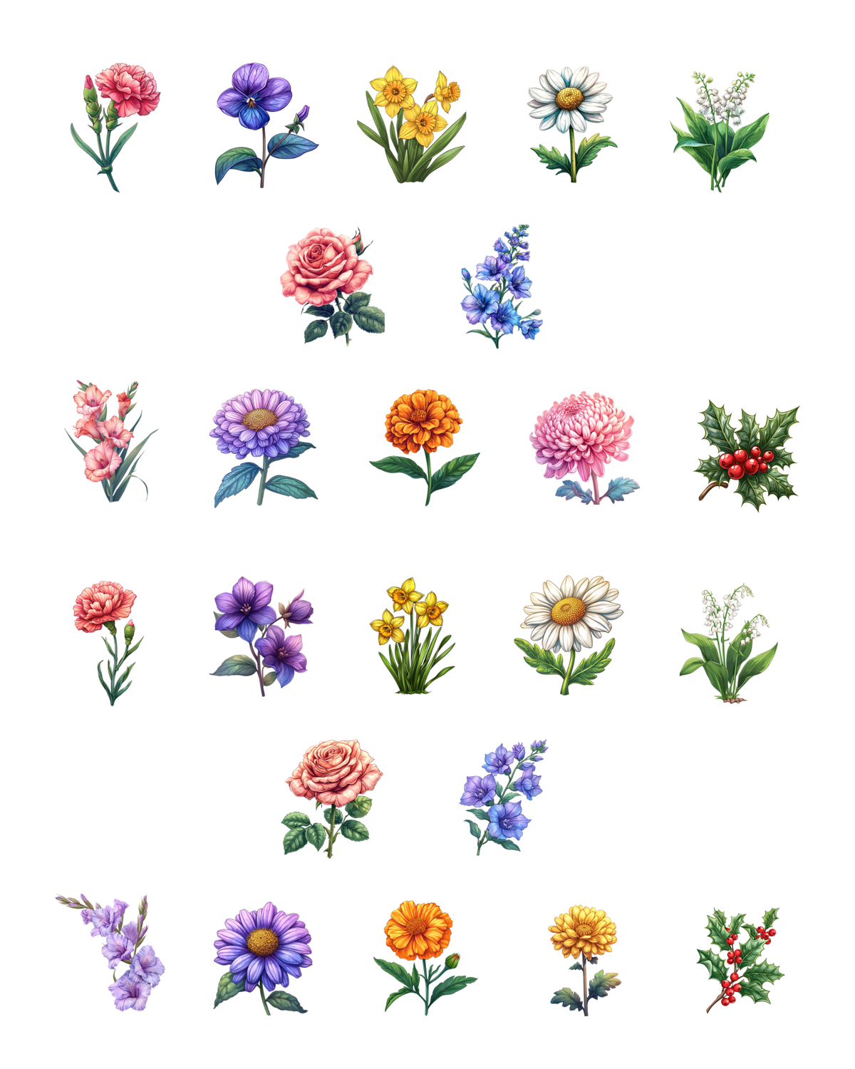 PCC 2174 BIRTH FLOWERS Transfer Paper | THE CHARM BAR