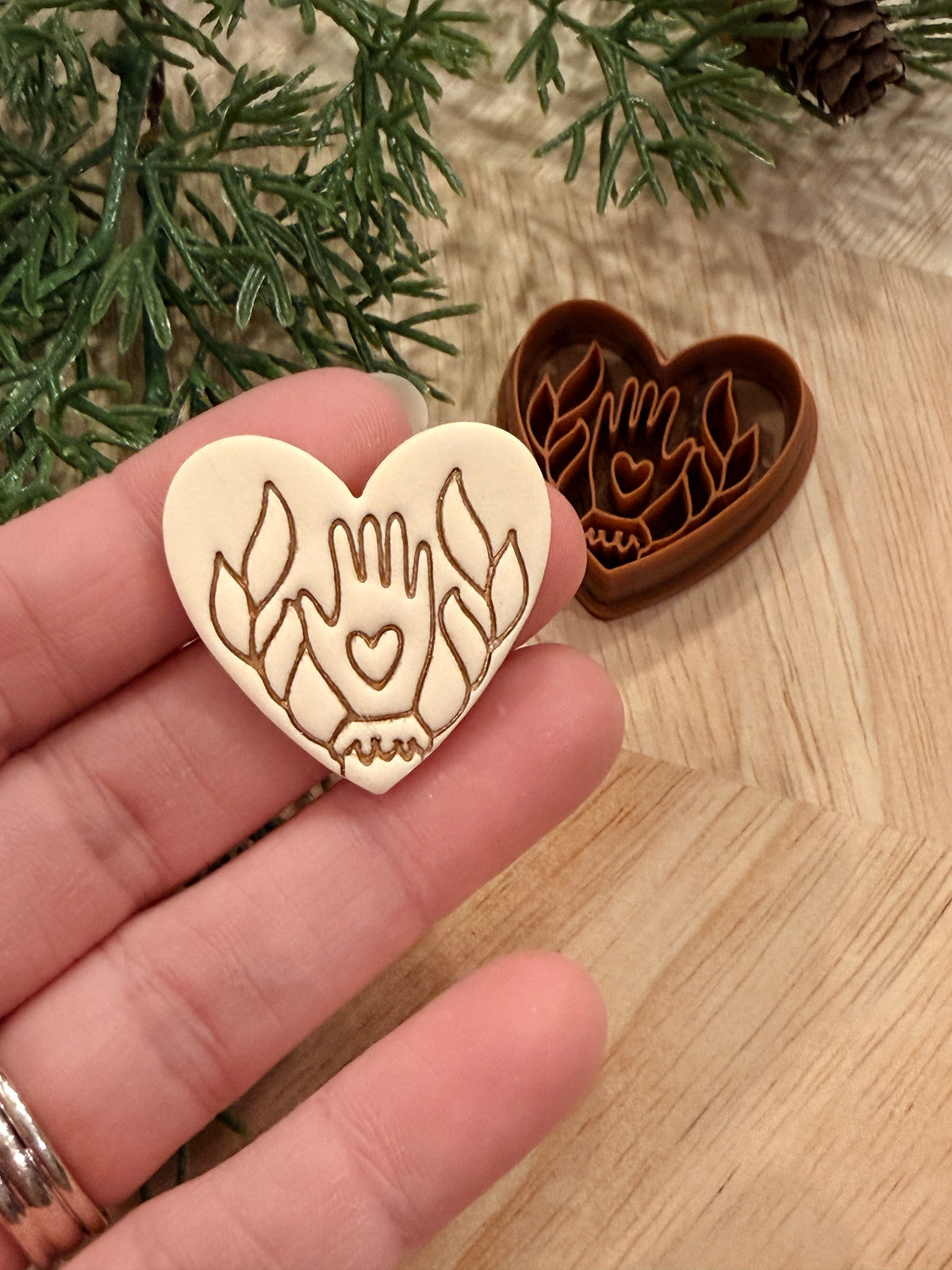 HAND HEART CLAY CUTTER | VALENTINES HOLIDAY | POLYMER CLAY CUTTER