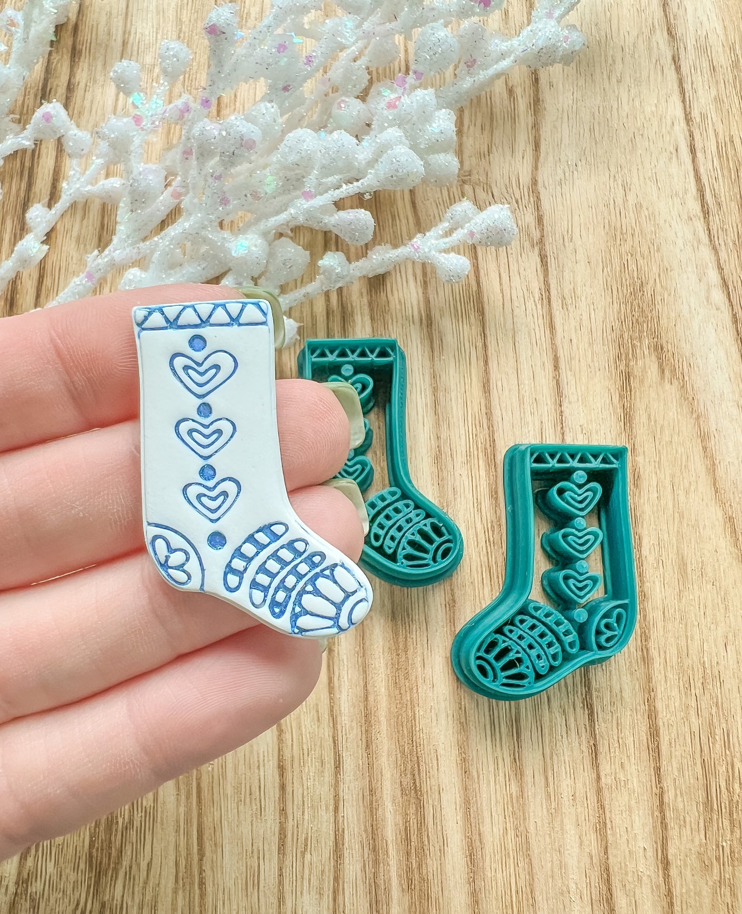 FOLK STOCKING | SCANDINAVIAN | CHRISTMAS | CLAY CUTTER