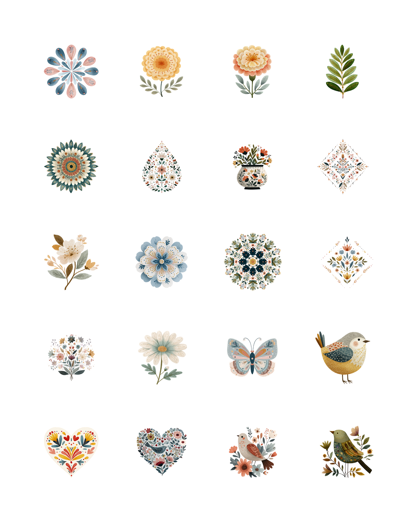 PCC 2166 FOLKART FLOWERS Transfer Paper | THE CHARM BAR