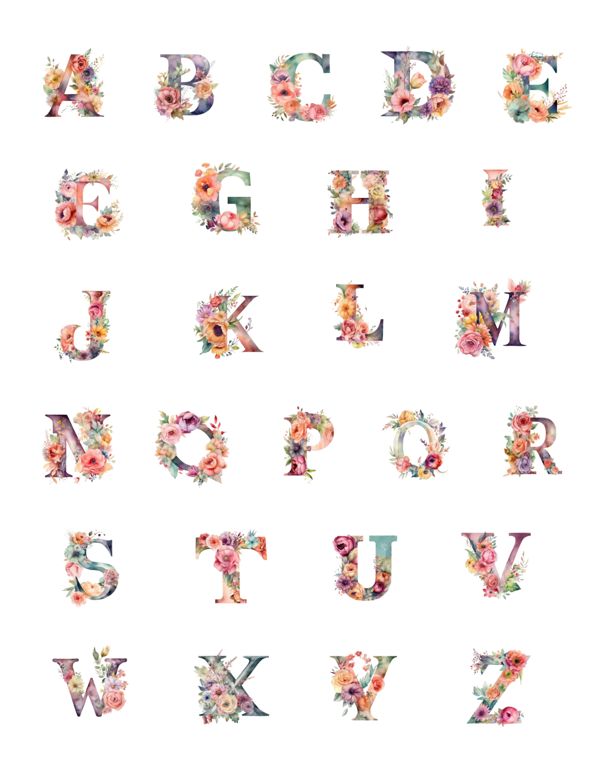 PCC 2030 NEW FLORAL ALPHABET Transfer Paper | THE CHARM BAR