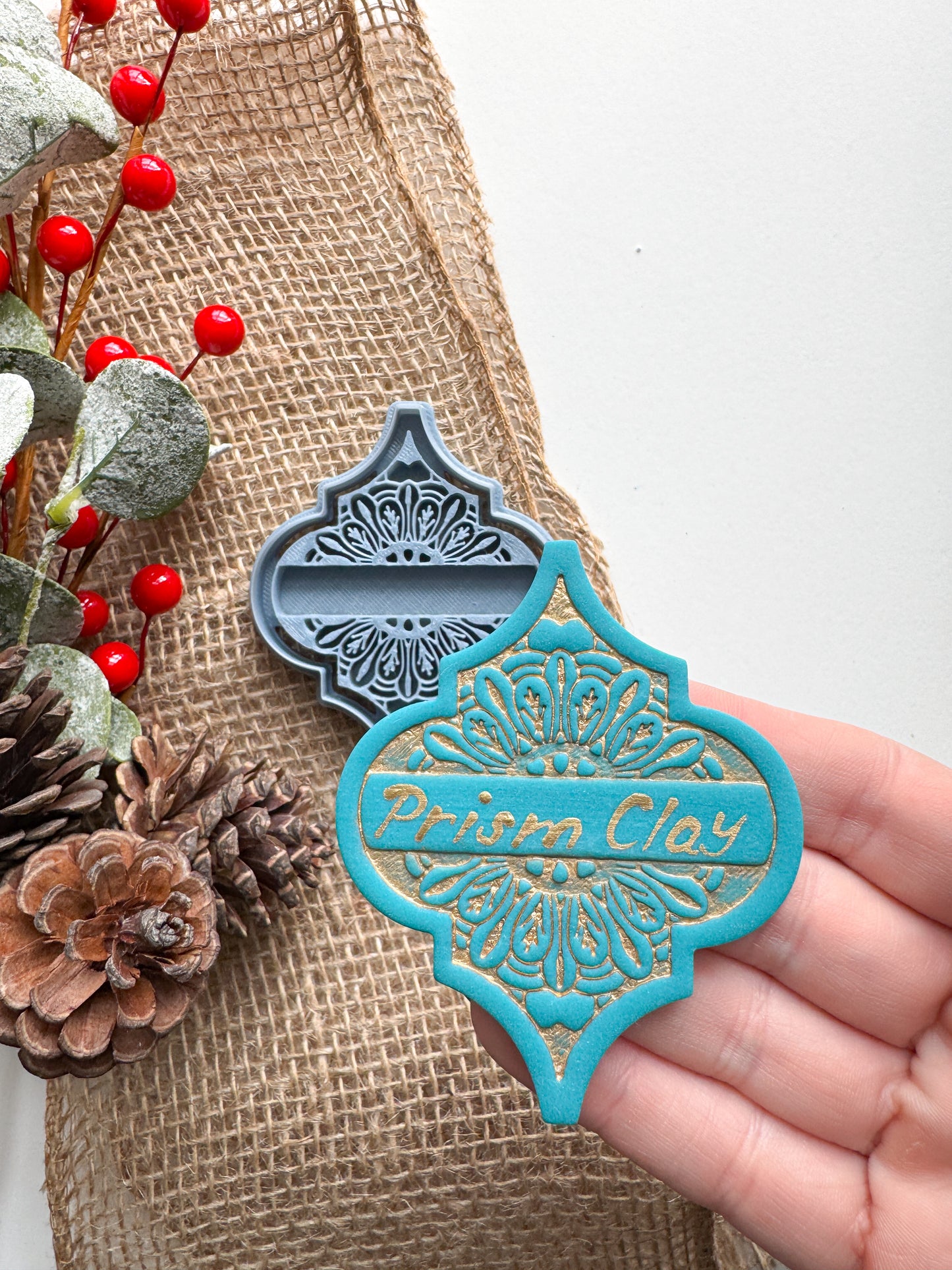 MANDALA NAME PLATE ORNAMENT | CHRISTMAS | CLAY CUTTER