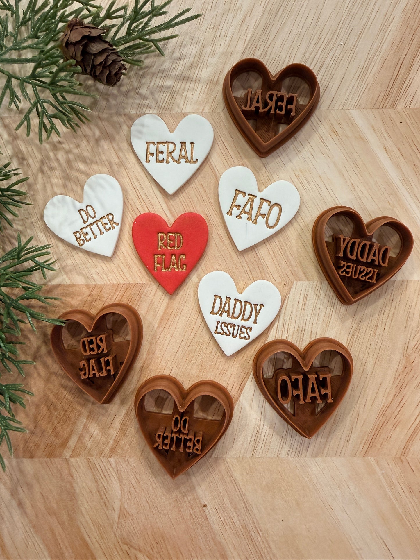 ANTI-CONVERSATION HEARTS CLAY CUTTERS | VALENTINES HOLIDAY | POLYMER CLAY CUTTER