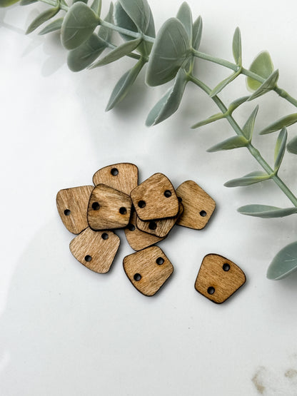 FAT BREAD LOAF WOOD STUD FRONT, CONNECTOR, CHARM PACK | 10PC
