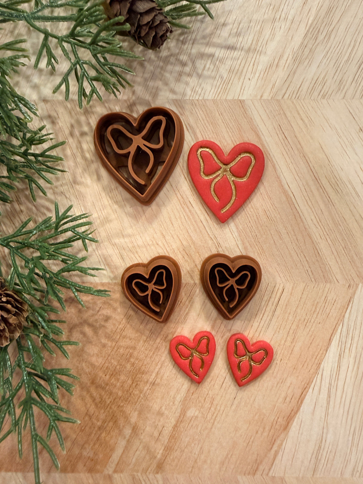 BOW SIMPLE HEART CLAY CUTTER | VALENTINES HOLIDAY | POLYMER CLAY CUTTER