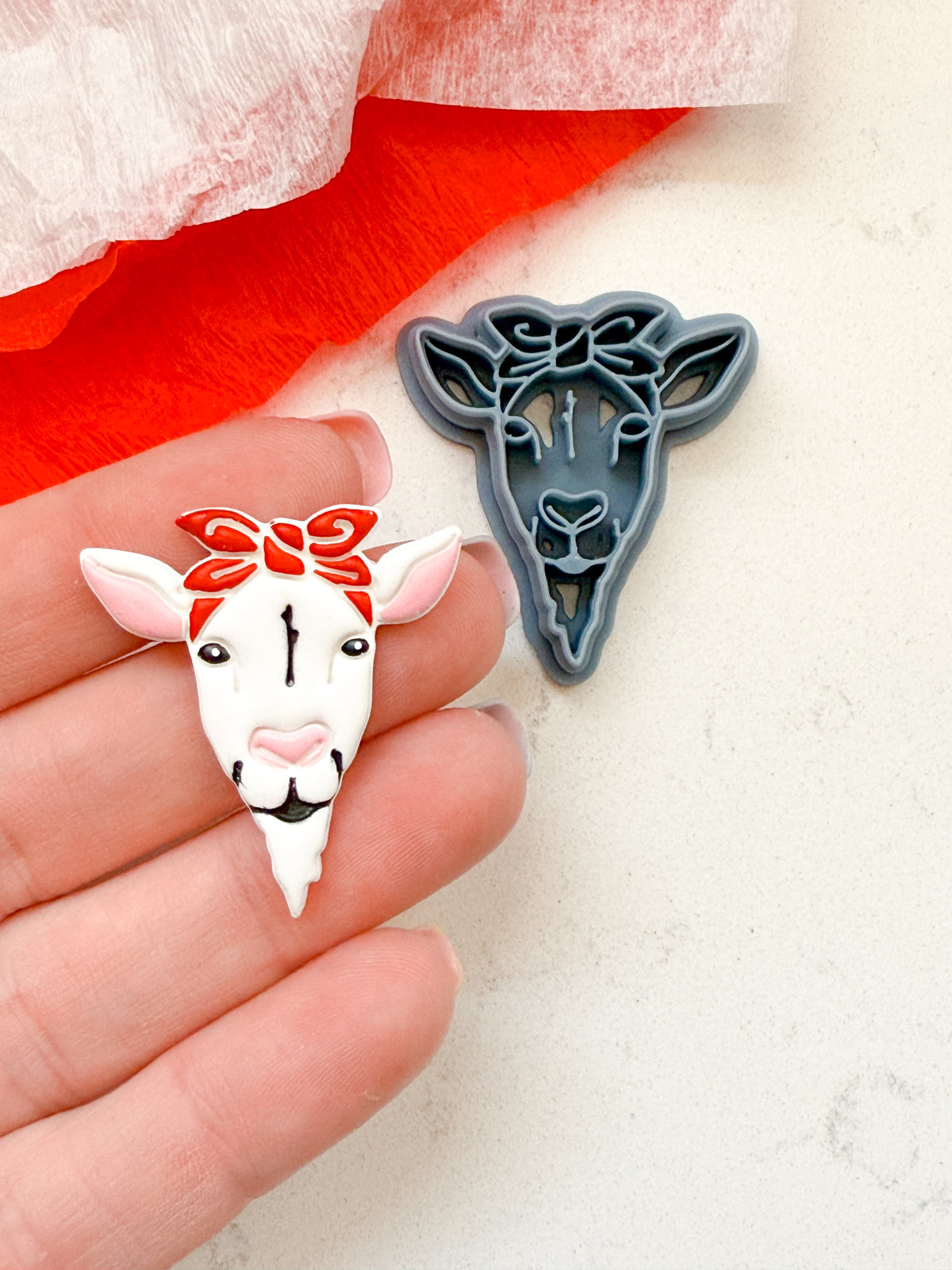 GOAT BANDANA | FARM ANIMAL | CLAY CUTTERS
