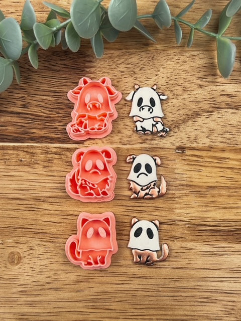 Cute Animal Ghosts Clay Cutters