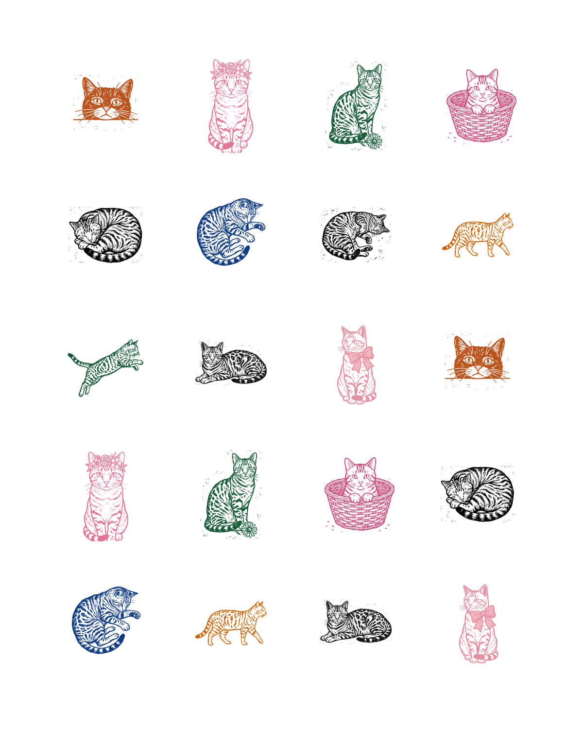 PCC 2269 LOTS OF CATS Transfer Paper | THE CHARM BAR