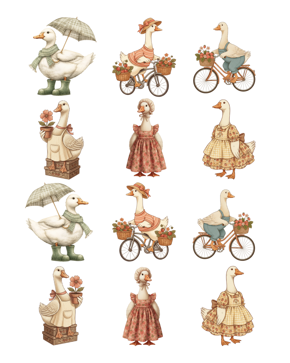 PCC 180 OLD TYME GEESE | TRANSFER PAPER FOR POLYMER CLAY