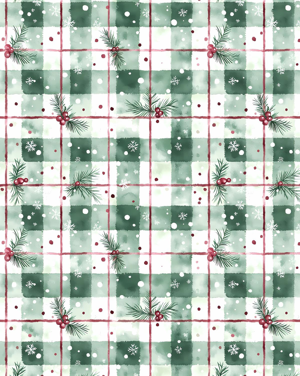 PCC 2043 CHRISTMAS PLAID Transfer Paper | CHRISTMAS | POLYMER CLAY