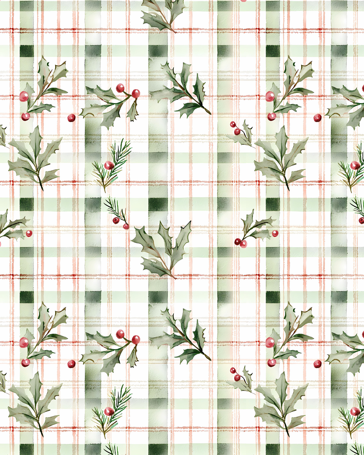 PCC 2044 CHRISTMAS PLAID Transfer Paper | CHRISTMAS | POLYMER CLAY