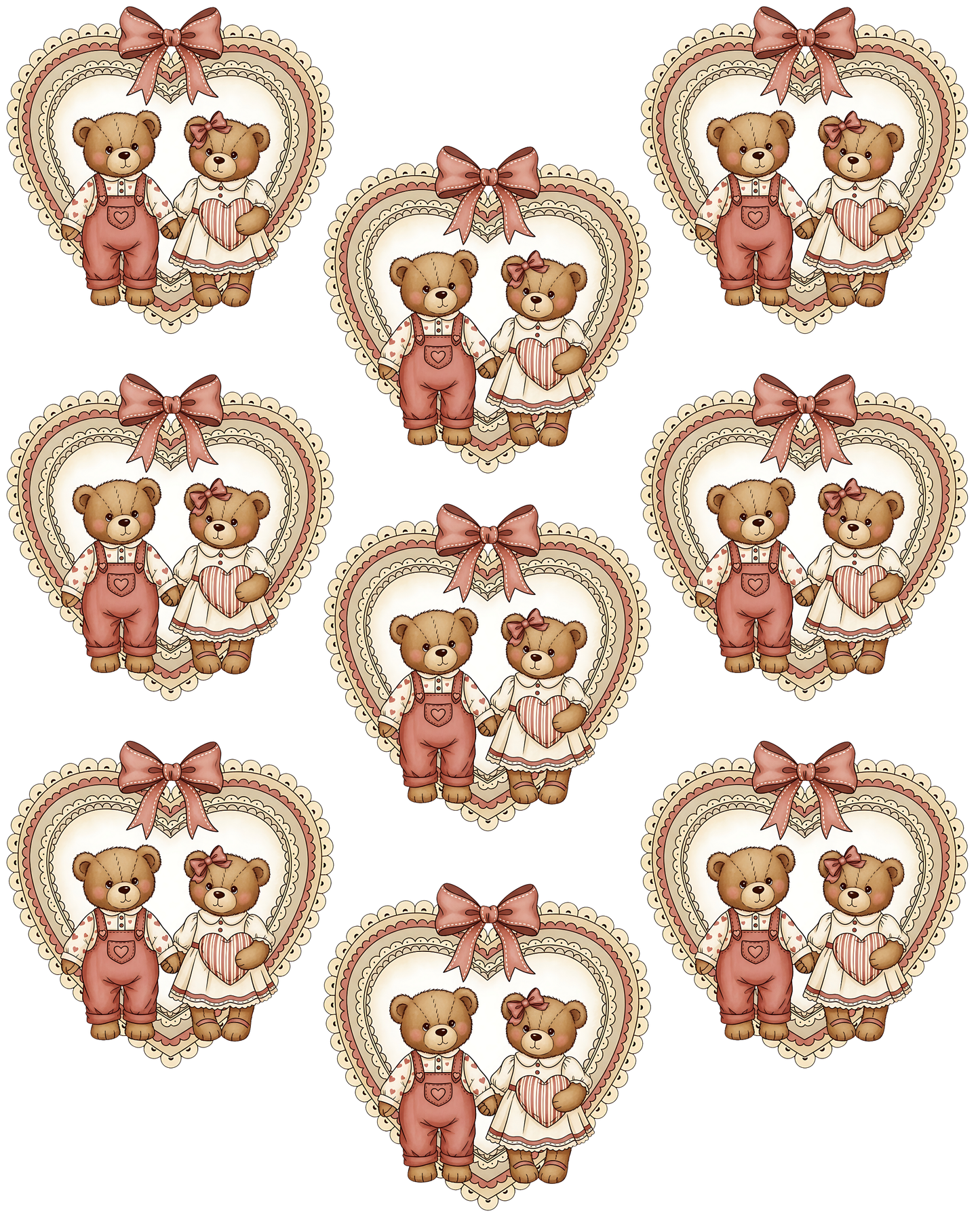 TWO BEARS HEART TRANSFER PAPER & CUTTERS | POLYMER CLAY CUTTERS