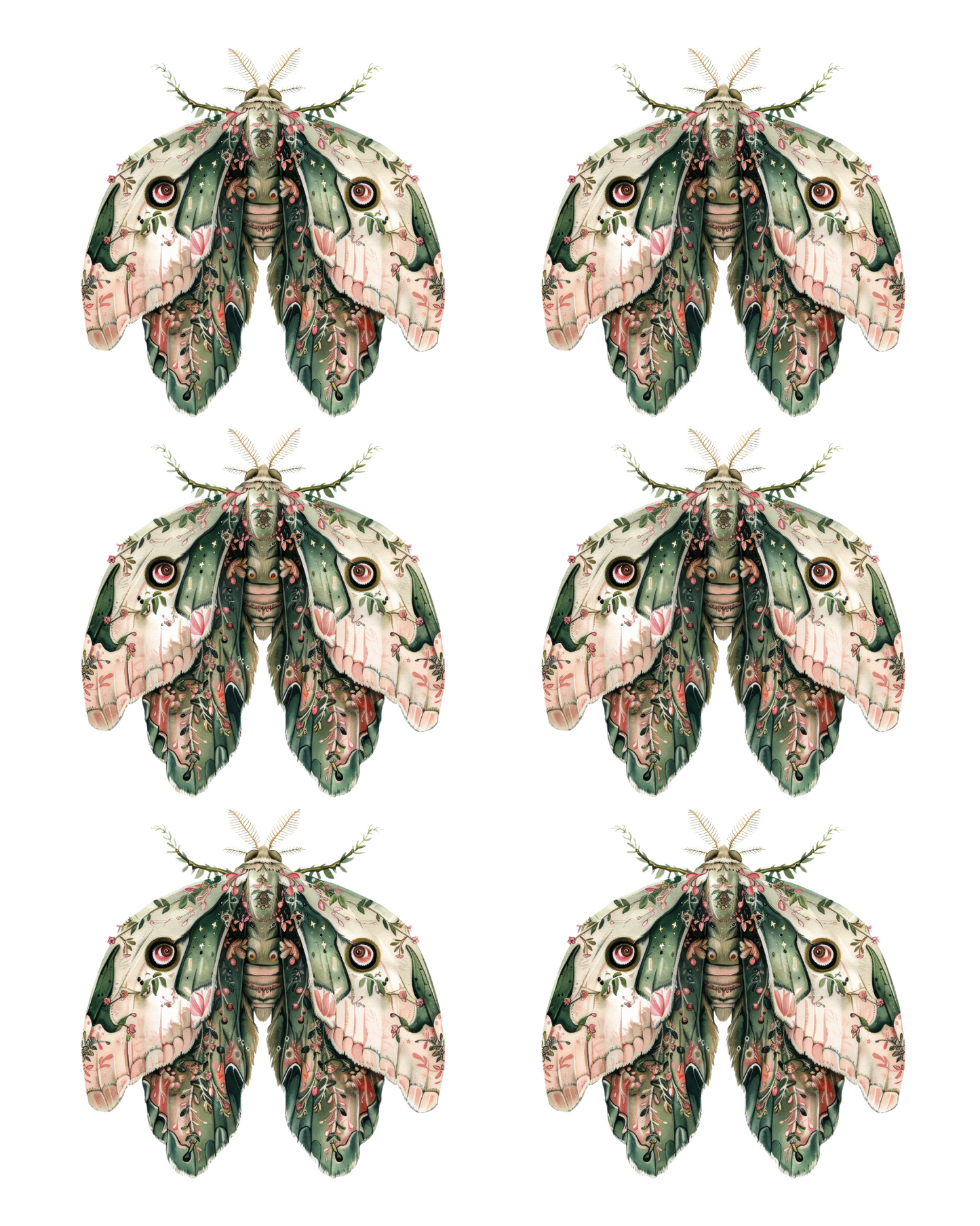 BOHO MOTH TRANSFER PAPER & CUTTER | PCC SET 011 | TRANSFER PAPER | CLAY CUTTER