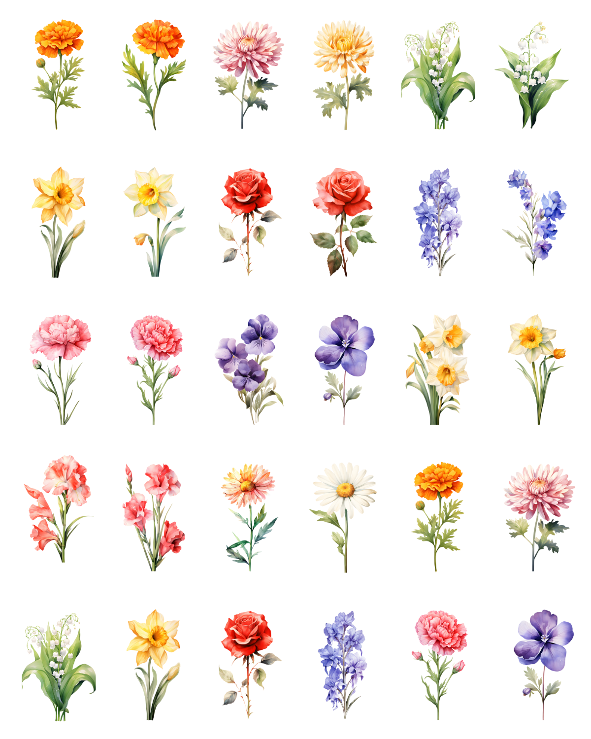 PCC 1016 BIRTH FLOWERS Transfer Paper | THE CHARM BAR