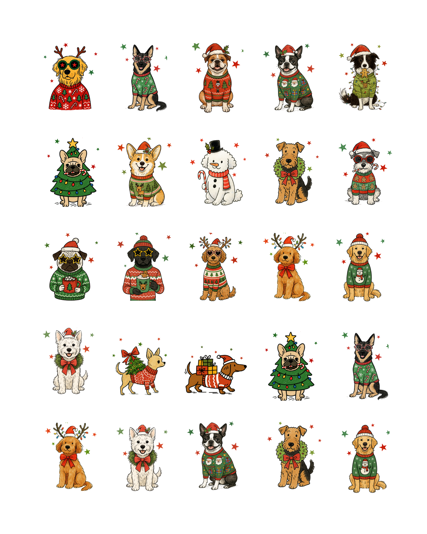 PCC 2108 CHRISTMAS DOGS Transfer Paper | THE CHARM BAR
